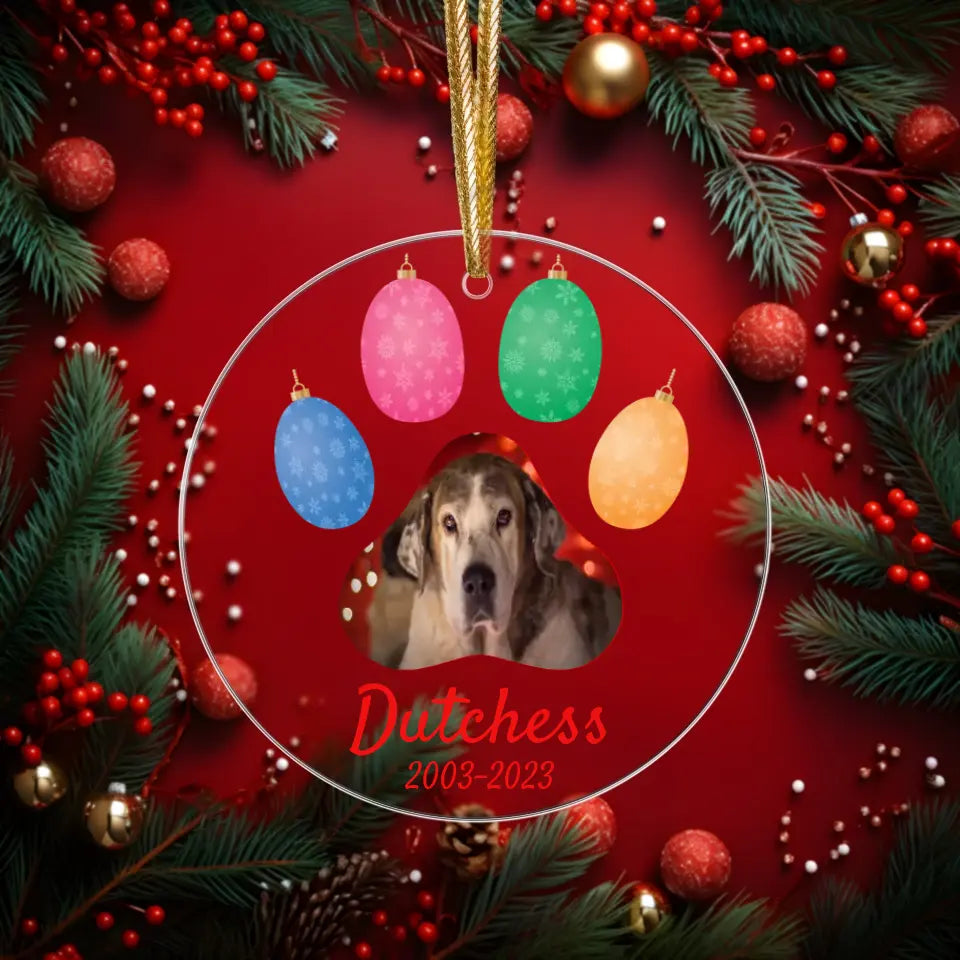 Christmas Ornament Dog Paw Memorial Personalized Ornament GiftSpout christmas-ornament-dog-paw-memorial-personalized-ornament-giftspout