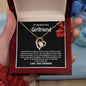 To My Beautiful Girlfriend Valentines Card Message Diamond Heart Necklace From Soulmate