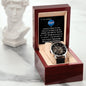 Gift For Dad From Son Aerospace Engineer Men's Open Face Watch Gears Unique Dad Gift