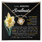 To My Amazing Soulmate March Birth Month Flower Love Knot Necklace