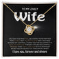 To My Lovely Wife Falling In Love With You Was Beyond My Control Love Knot Necklace