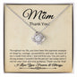 Gift For Mom From Daughter Or Son Love Knot Necklace