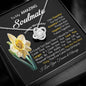 To My Amazing Soulmate March Birth Month Flower Love Knot Necklace