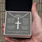To My Man I Love You Cuban Link Cross Chain Gift