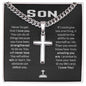 To My Son Never Forget I Love You Cuban Link Faith Cross Necklace