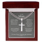 To My Man I Love You Cuban Link Cross Chain Gift