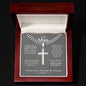 To My Man I Love You Cuban Link Cross Chain Gift
