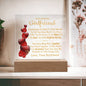 To My Beautiful Girlfriend Acrylic Square Nightlight Valentines Message From Boyfriend