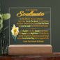 To My Beautiful Soulmate You're My World March Birth Flower Acrylic Nightlight
