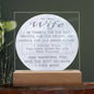 To My Wife I Am Thankful I Love You Acrylic Nightlight