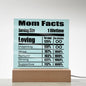 Awesome Mom Gift Character Facts Acrylic Recognition Plaque For Mother
