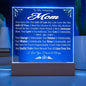 To My Amazing Mom Acrylic Nightlight I Love You Forever & Always Gift For Mom