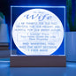 To My Wife I Am Thankful I Love You Acrylic Nightlight