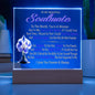 To My Beautiful Soulmate You're My World February Birth Flower Acrylic Nightlight