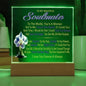 To My Beautiful Soulmate You're My World February Birth Flower Acrylic Nightlight