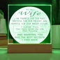 To My Wife I Am Thankful I Love You Acrylic Nightlight
