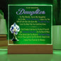 To My Beautiful Daughter You're My World February Birth Flower Acrylic Square Nightlight