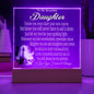 SPECIAL DAUGHTER ACRYLIC SQUARE NIGHTLIGHT LOVE MESSAGE FROM PROUD PARENT