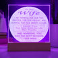 To My Wife I Am Thankful I Love You Acrylic Nightlight