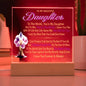 To My Beautiful Daughter You're My World February Birth Flower Acrylic Square Nightlight