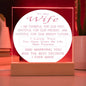 To My Wife I Am Thankful I Love You Acrylic Nightlight