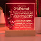 To My Beautiful Girlfriend Acrylic Square Nightlight Valentines Message From Boyfriend