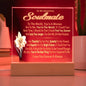To My Beautiful Soulmate You're My World March Birth Flower Acrylic Nightlight