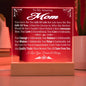 To My Amazing Mom Acrylic Nightlight I Love You Forever & Always Gift For Mom