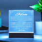 To My Amazing Mom Acrylic Nightlight I Love You Forever & Always Gift For Mom