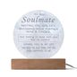 To My Soulmate Acrylic Circle Nightlight Falling In Love With You I Had No Control