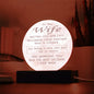 To My Wife Acrylic Circle Nightlight Falling In Love With You I Had No Control