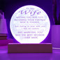 To My Wife Acrylic Circle Nightlight Marrying You Was The Best Decision I Ever Made
