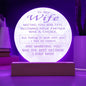 To My Wife Acrylic Circle Nightlight Falling In Love With You I Had No Control