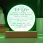 To My Wife Acrylic Circle Nightlight Marrying You Was The Best Decision I Ever Made