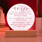 To My Wife Acrylic Circle Nightlight Falling In Love With You I Had No Control