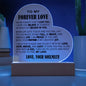 To My Forever Love Acrylic Heart Nightlight Soulmate I Love You Gift