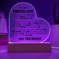 To My Forever Love Acrylic Heart Nightlight Soulmate I Love You Gift
