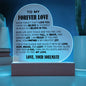 To My Forever Love Acrylic Heart Nightlight Soulmate I Love You Gift