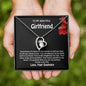 To My Beautiful Girlfriend Valentines Card Message Diamond Heart Necklace From Soulmate
