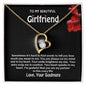 To My Beautiful Girlfriend Valentines Card Message Diamond Heart Necklace From Soulmate