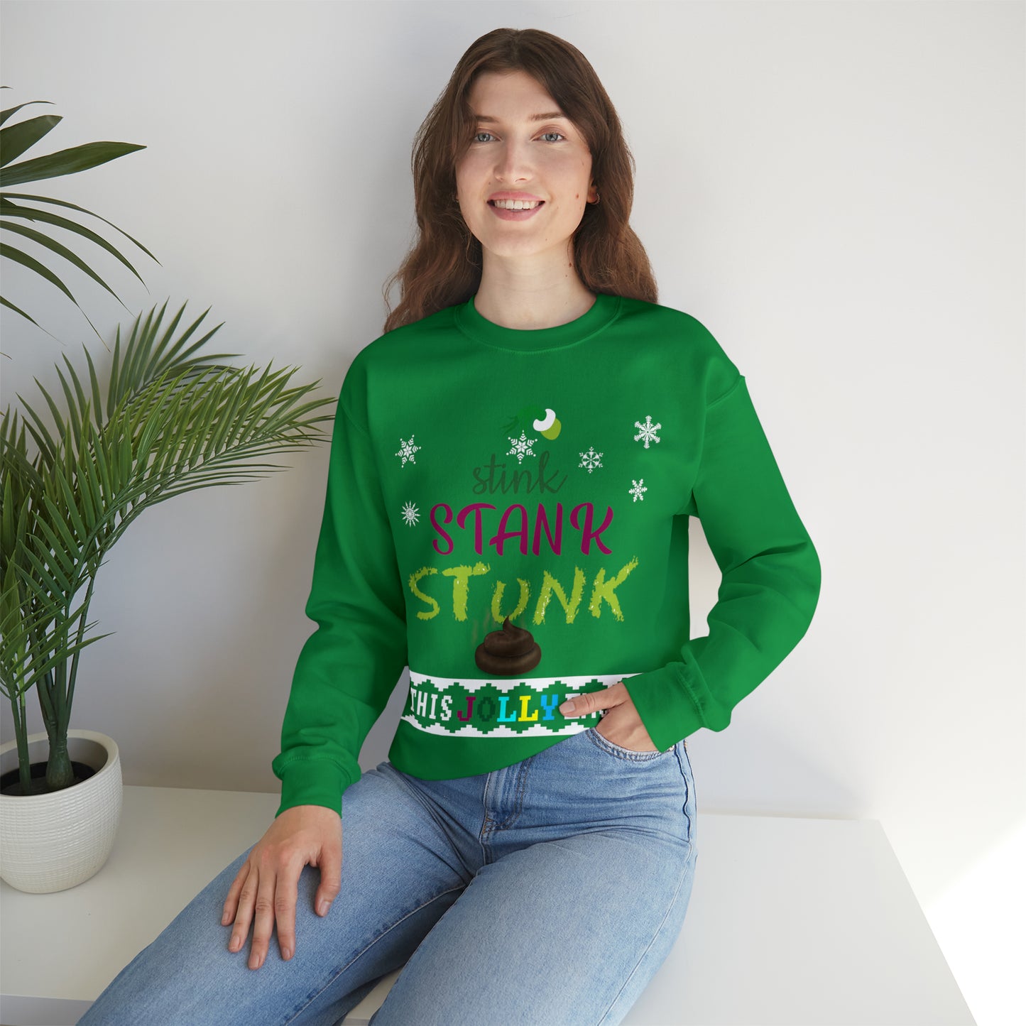 Funny Ugly Christmas Sweater Stink Stank Stunk Christmas Tree Unisex