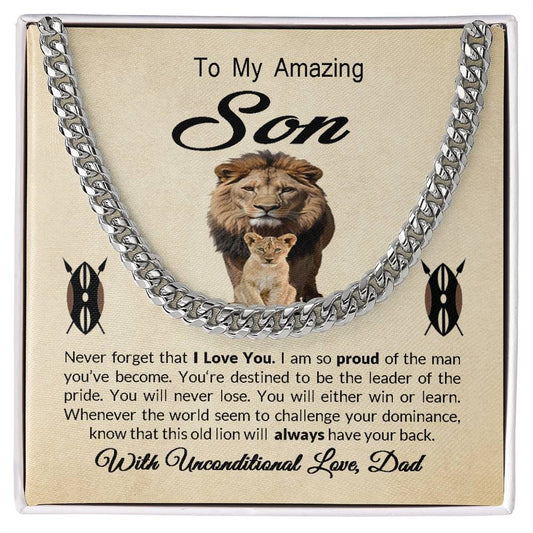 To My Amazing Son - I Will Always Have Your Back - Cuban Link Chain Gift