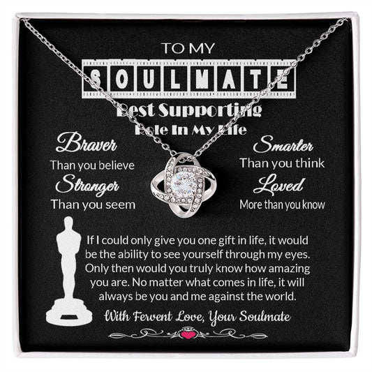 Gift To Soulmate From Husband Or Boyfriend Love Knot Necklace Gift For Best Supporting Role