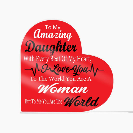 Awesome Gift For Daughter From Mom or Dad Emotion-Triggering Acrylic Heart Plaque Bonding Gift
