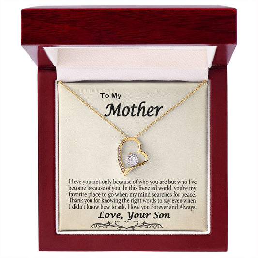 Gift For Mom From Son Forever Love Knot Necklace Mother's Day Gift