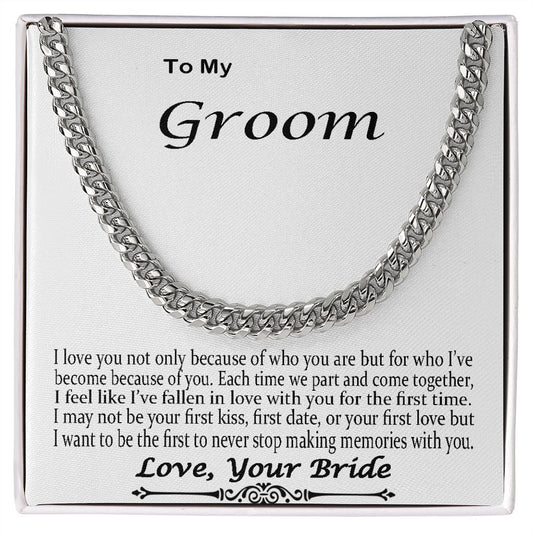 Bride To Groom Gift Cuban Link Chain Gift For Groom Honeymoon Gift