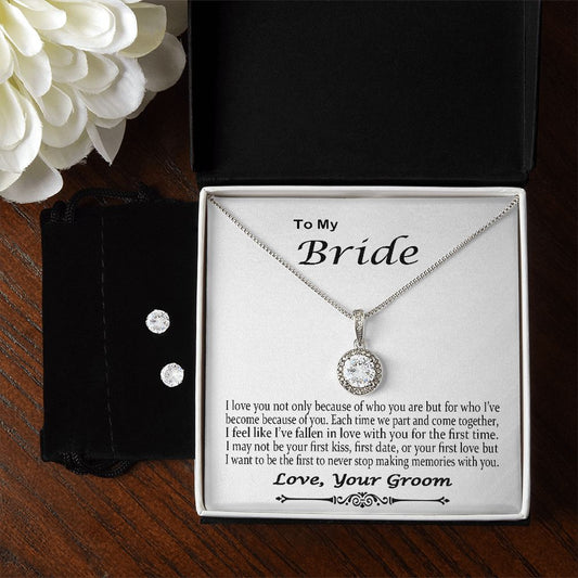 Gift For Bride From Husband Eternal Hope Necklace & Earrings Bride Honeymoon Gift