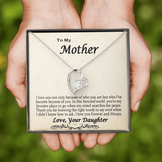 Gift For Mom From Daughter Forever Love Necklace Mother's Day Gift